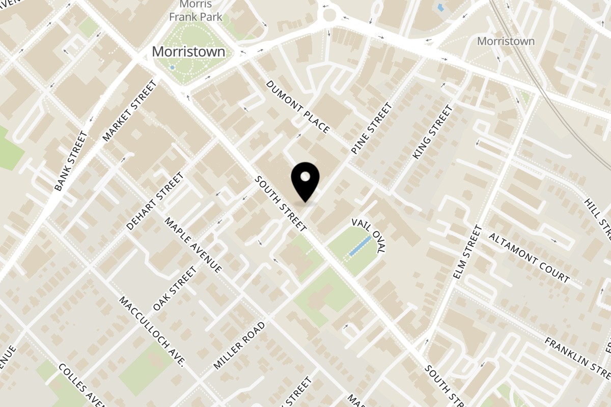 Map showing the location of Dublin Pub on 4 Pine St in Morristown